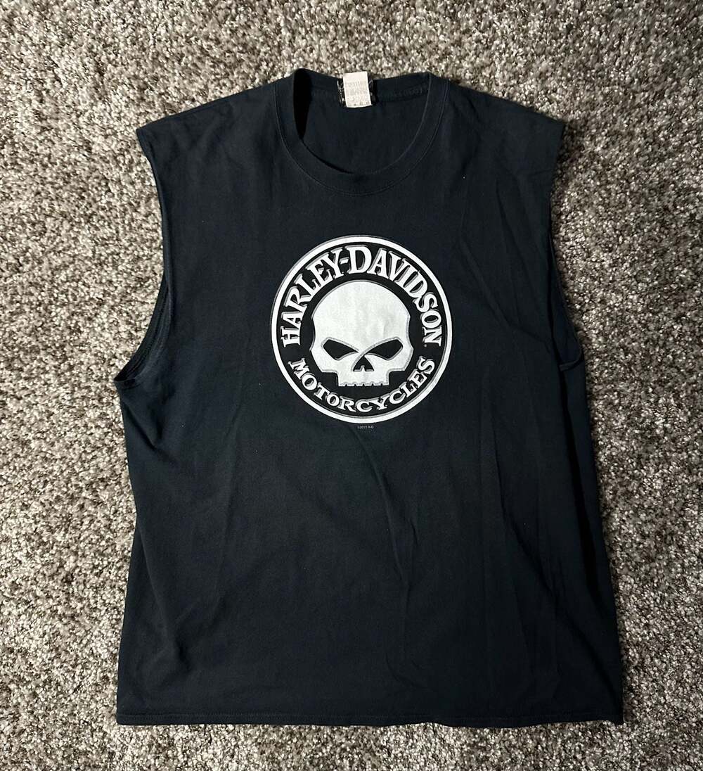 Harley-Davidson Cape Cod Hyannis Massachusetts Willie G Skull Muscle Tank Top Si